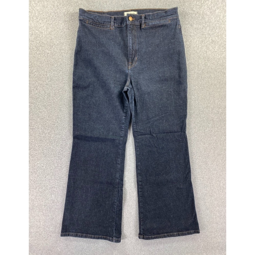 Madewell Womens 11" High Rise Flare Size 32 (33x29) Dark Wash Wide Leg BOHO‎